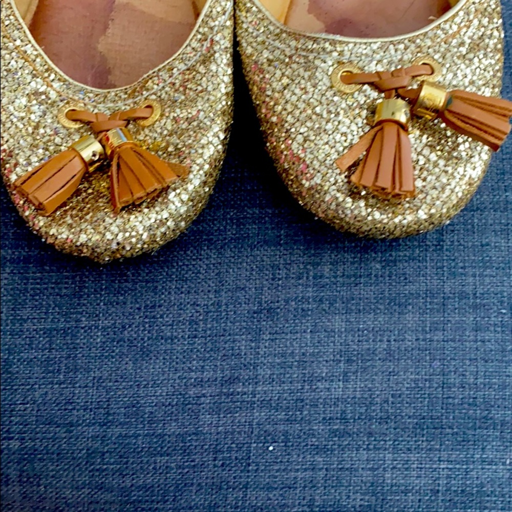 Sperry Bliss gold glitter flats 9.5